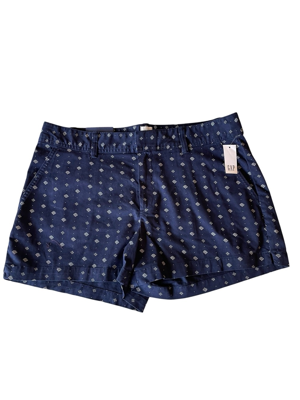 GAP Navy Blue Printed Cotton-Blend Women's Shorts